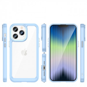 Прозрачен гръб с гел рамка Outer Space - iPhone 14 Pro Max син - Img 2