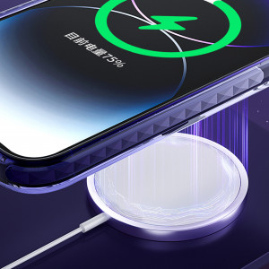 Прозрачен гръб с рамка KINGXBAR PQY Ice Crystal MagSafe - iPhone 14 лилав - Img 6