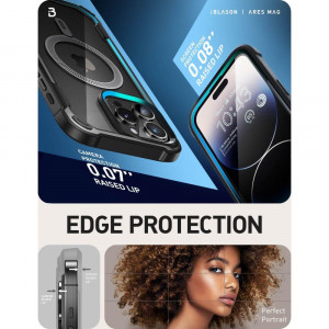 Прозрачен калъф 360° с черна рамка SUPCASE IBLSN ARES MagSafe - iPhone 15 Pro Max - Img 7