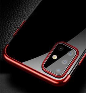 Прозрачен силиконов гръб с цветен кант Clear Color - Samsung Galaxy A72 син - Img 6