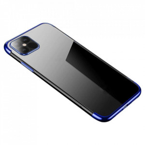 Прозрачен силиконов гръб с цветен кант Clear Color - Samsung Galaxy S22+ син - Img 1