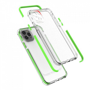 Прозрачен силиконов гръб с цветен кант Spring Armor - iPhone XS Max син - Img 3