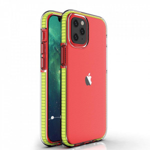 Прозрачен силиконов гръб с цветен кант Spring - iPhone 13 mini жълт - Img 1