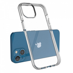 Прозрачен силиконов гръб с цветен кант Spring - iPhone 14 черен - Img 3