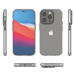 Прозрачен силиконов гръб с цветен кант Spring - iPhone 14 Pro светлорозов - Img 2
