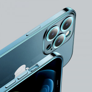 Прозрачен силиконов гръб JOYROOM Chery Mirror с цветна рамка - iPhone 13 Pro (JR-BP908) сребрист - Img 6