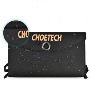 Сгъваемо соларно зарядно CHOETECH 19W 2x USB Type A черно - Img 4