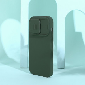 Силиконов гръб с подвижно покритие за камерата NILLKIN CamShield MagSafe - iPhone 14 Pro Max син - Img 20