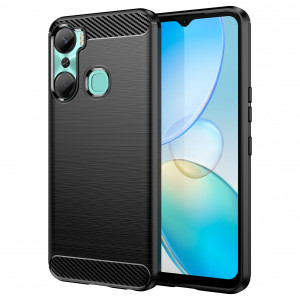 Силиконов гръб Carbon - Infinix Hot 12 Pro черен - Img 1