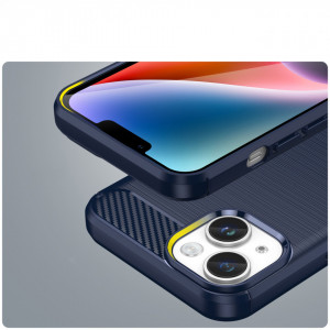 Силиконов гръб Carbon - iPhone 14 син - Img 6