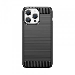 Силиконов гръб Carbon - iPhone 15 Pro Max черен - Img 1