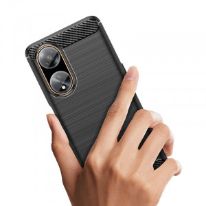 Силиконов гръб Carbon - OPPO A98 черен - Img 6