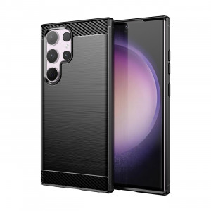 Силиконов гръб Carbon - Samsung Galaxy S24 Ultra черен - Img 1