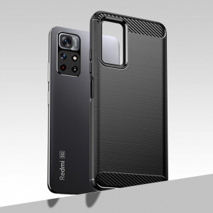 Силиконов гръб Carbon - Xiaomi Redmi Note 11 / 11S черен - Img 5