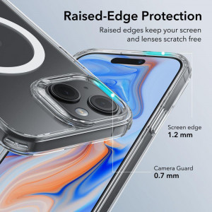 Силиконов гръб ESR Classic Hybrid Halolock MagSafe - iPhone 15 прозрачен - Img 11