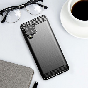 Силиконов гръб FORCELL Carbon - Samsung Galaxy A42 5G черен - Img 5
