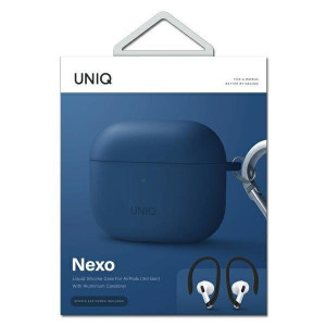 Силиконов калъф за слушалки UNIQ Nexo - AirPods 3 + куки син - Img 5