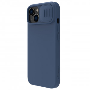 Силиконов калъф с подвижно покритие за камерата NILLKIN CamShield Silky Silicone - iPhone 15 Plus тъмносин - Img 3