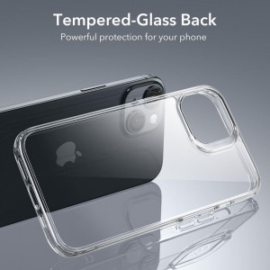 Стъклен гръб с подсилени силиконови ръбове ESR Ice Shield - iPhone 15 Plus прозрачен - Img 2