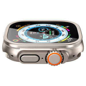 Стъклен протектор с метална рамка SPIGEN Tr Slim Pro - Apple Watch Ultra 49mm / Ultra 2 49mm TITANIUM - Img 8