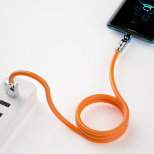 180° кабел за зареждане и данни DUDAO USB Type C към Lightning 30W 1m оранжев - Img 2