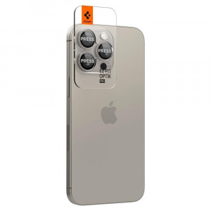 2 бр. протектор за камера SPIGEN Optik TR Ez Fit - iPhone 14 Pro / Pro Max / 15 Pro / Pro Max natural titanium - Img 2