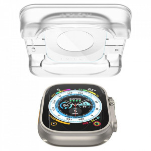 2 бр. стъклен протектор с инструмент за поставяне SPIGEN TR Ez Fit - Apple Watch Ultra 49mm / Ultra 2 49mm прозрачен - Img 4