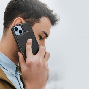 3 в 1 гръб със стойка и слот за карти Dux Ducis Rafi MagSafe със система против кражба - iPhone 15 черен - Img 7