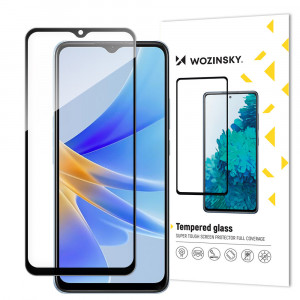 5D Full Glue закален стъклен протектор с пълно покритие WOZINSKY - OPPO A17 9H Cover с черна рамка - Img 1