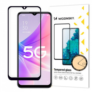 5D Full Glue закален стъклен протектор с пълно покритие WOZINSKY съвместим с гръб - OPPO A77 4G / A57 4G / A57s / A57e с черна рамка - Img 1