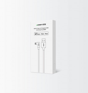 90° кабел за зареждане и данни UGREEN USB Type A към Lightning MFi 1m 2.4A черен (60521) - Img 11