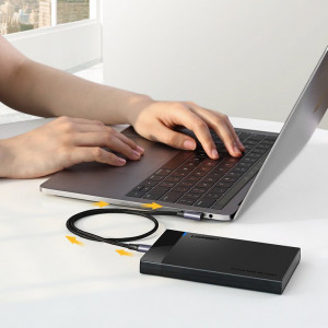 90° кабел за зареждане и данни UGREEN USB Type C към USB Type C Power Delivery 60 W 20 V 3A 2m черен / сив (US255 50125) - Img 10