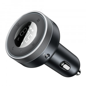 Bluetooth 5.0 FM трансмитер за кола BASEUS Enjoy Car с два USB порта за зареждане и мини жак 3.5mm 3.4A (LED дисплей) (CCLH-01) черен - Img 7