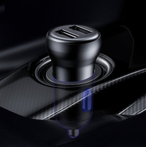Bluetooth FM трансмитер за кола BASEUS S-16 със зарядно (Overseas edition) черен - Img 4