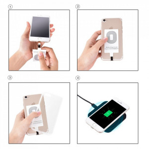 Lightning адаптер за безжично зареждане CHOETECH Qi (WP-IP) бяло - Img 7