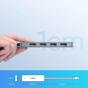 USB хъб UGREEN USB Type C към 4x USB Type A 3.2 Gen.1 и USB Type C Power Delivery (CM219 70336) сив - Img 19