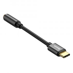 Адаптер за слушалки BASEUS L54 USB Type C към мини жак 3.5mm DAC конвертор, 24 bit, 48 KHz (CATL54-01) черен - Img 3