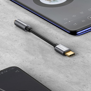 Адаптер за слушалки BASEUS L54 USB Type C към мини жак 3.5mm DAC конвертор, 24 bit, 48 KHz (CATL54-01) черен - Img 13