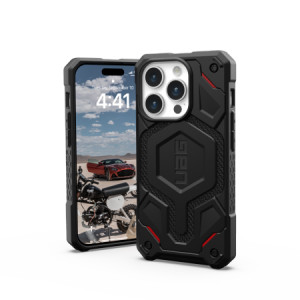 Армиран гръб UAG Monarch Pro MagSafe - iPhone 15 Pro черен кевлар - Img 5