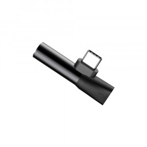 Аудио адаптер BASEUS L41 USB Type C към USB Type C / мини жак 3.5 mm (CATL41-01) черен - Img 5