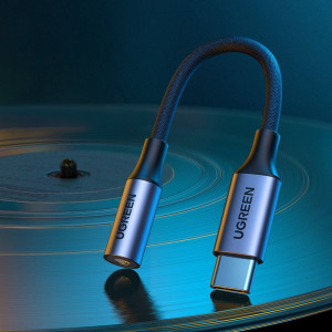 Аудио кабел UGREEN USB Type C (мъжко) към жак 3.5mm (женско) 0.1m черен (AV161 50631) - Img 7
