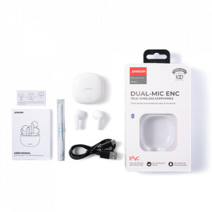 Безжични Bluetooth слушалки JOYROOM TWS ENC IPX4 5.3 бели (JR-TL11) - Img 6
