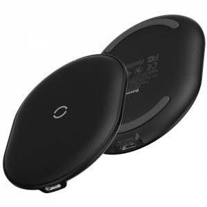 Безжично зарядно BASEUS Cobble Qi 15W + кабел USB Type C 1m (WXYS-01) черно - Img 3