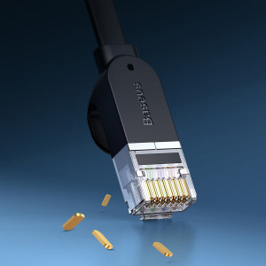 Бърз плосък интернет кабел BASEUS high Speed Six types of RJ45 Gigabit 15m черен - Img 17