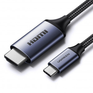 Видео кабел UGREEN CM565 UGREEN USB Type C към HDMI 2.1 8K 60Hz 1.5m сив - Img 1