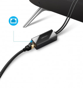 Външен мрежов адаптер за Chromecast UGREEN Micro USB / USB Type A към RJ45 100Mbps 1m (30985) черен - Img 6