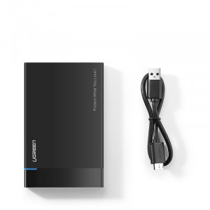 Външна адаптерна кутия Ugreen за HDD SSD 2.5'' SATA USB 3.2 Gen 1 5Gbps micro USB SuperSpeed + кабел 0.5m (US22 5G1 30848) черен - Img 3