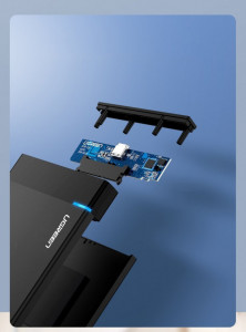 Външна адаптерна кутия Ugreen за HDD SSD 2.5'' SATA USB 3.2 Gen 1 5Gbps micro USB SuperSpeed + кабел 0.5m (US22 5G1 30848) черен - Img 9