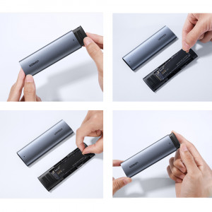 Външна адаптерна кутия Ugreen за M.2 B-Key SATA 3.0 5Gbps + кабел USB Type C (CM400) сива - Img 16