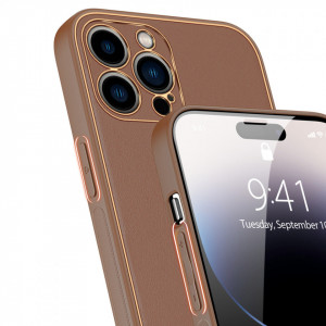 Гръб от еко кожа DUX DUCIS Yolo - iPhone 14 Pro кафяв - Img 7